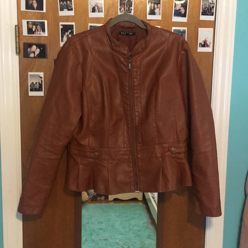 Brown leather like jacket